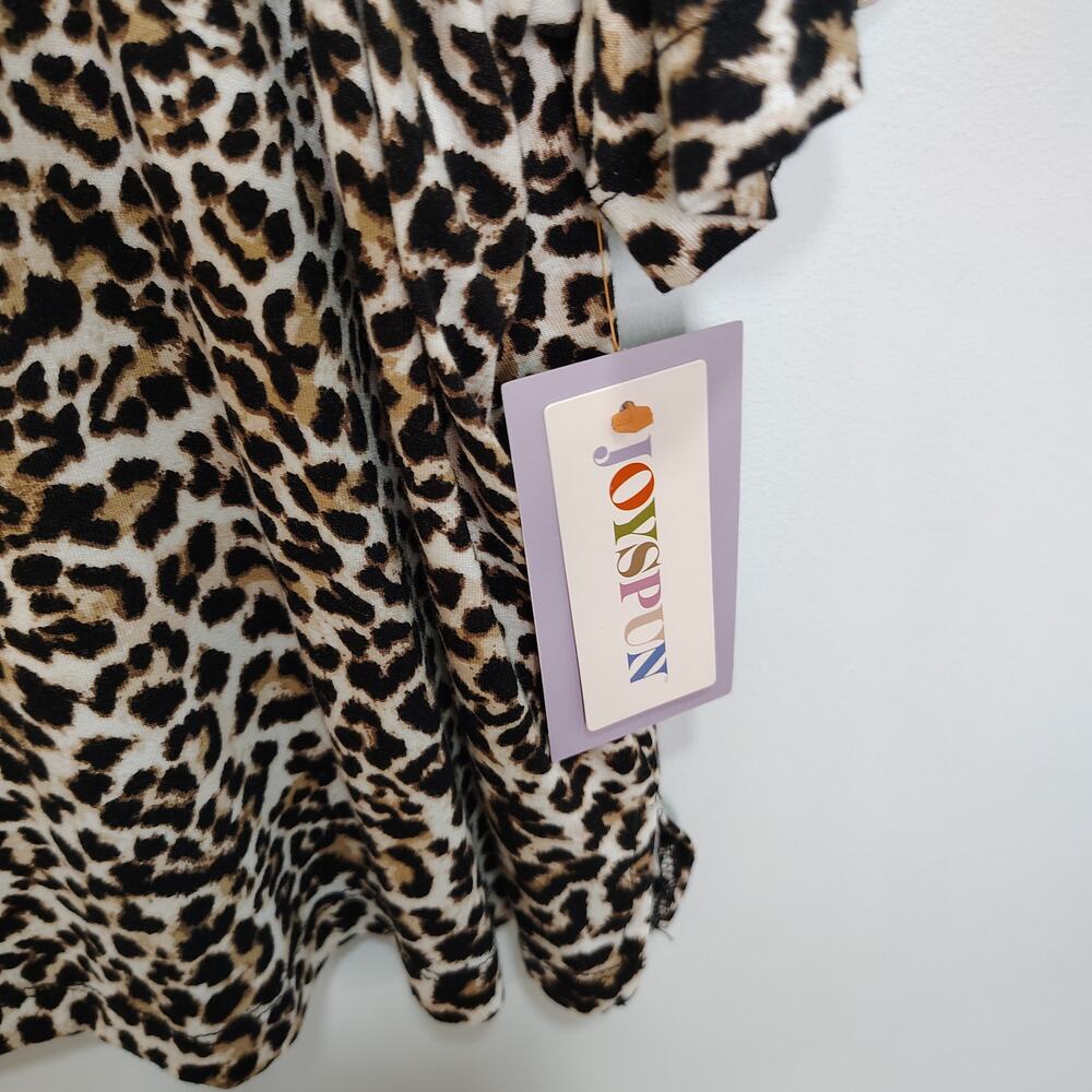 New Joyspun Womens XL Top Animal Leopard T Shirt Cropped Sleep Pajama - Picture 3 of 5